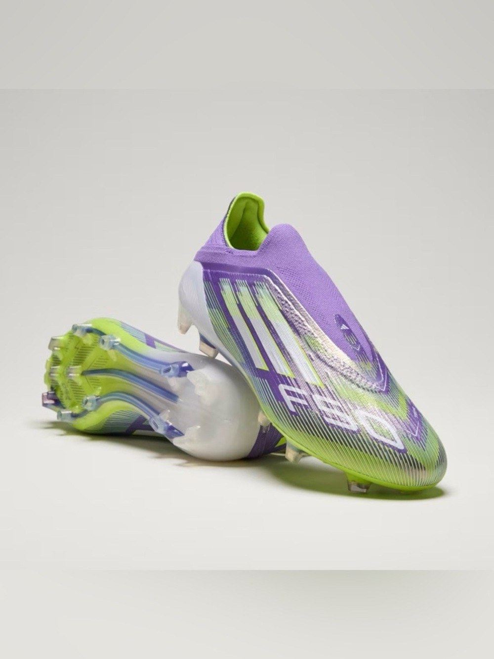 Adidas F50 Elite Soccer Cleats with Drawstring Bag - Purple & Lime - Picture 6 of 6
